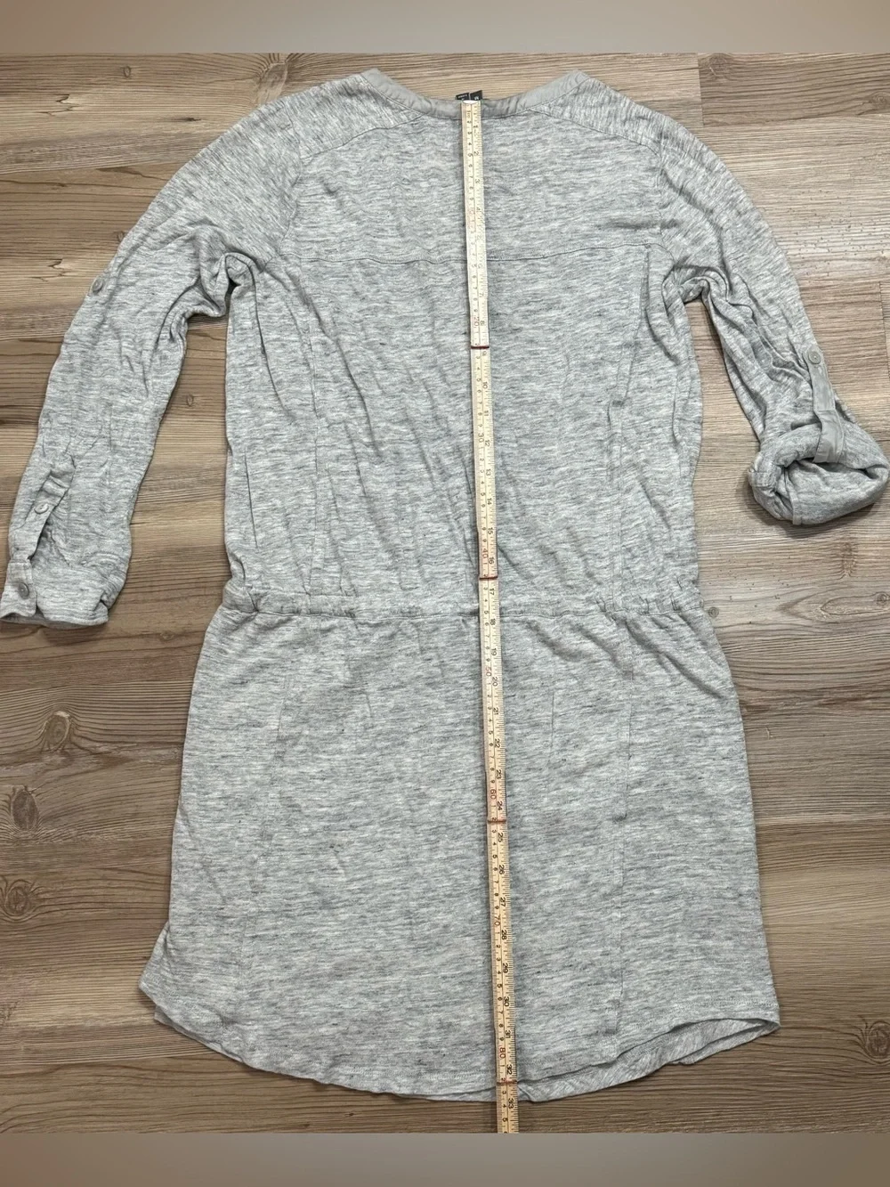 Vince Gray Henley Drawstring T-shirt Dress